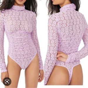 Free people lace bodysuit-Lilac